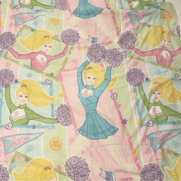 Vintage 1998 Barbie Cheer Leader Reversible Comforter - Picture 1 of 16